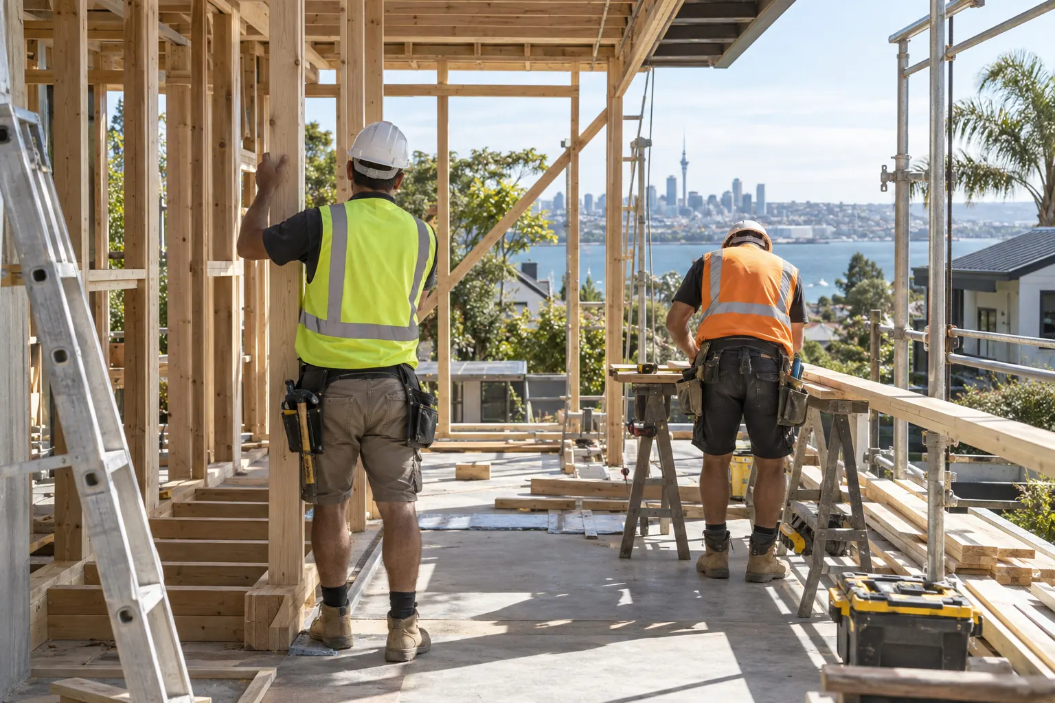 NYJ Construction builders at work on an Auckland renovation